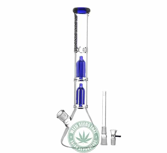 Beaker 6-Arm Double Perc Blau demonte