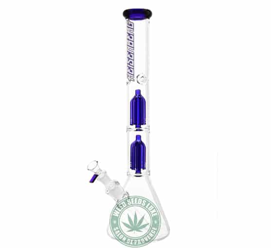 Beaker 6-Arm Double Perc Blau