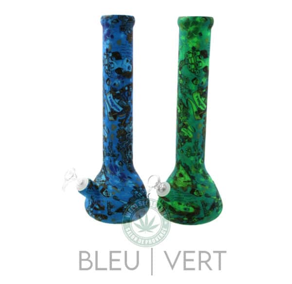 Bong Beaker Silicone bleu vert