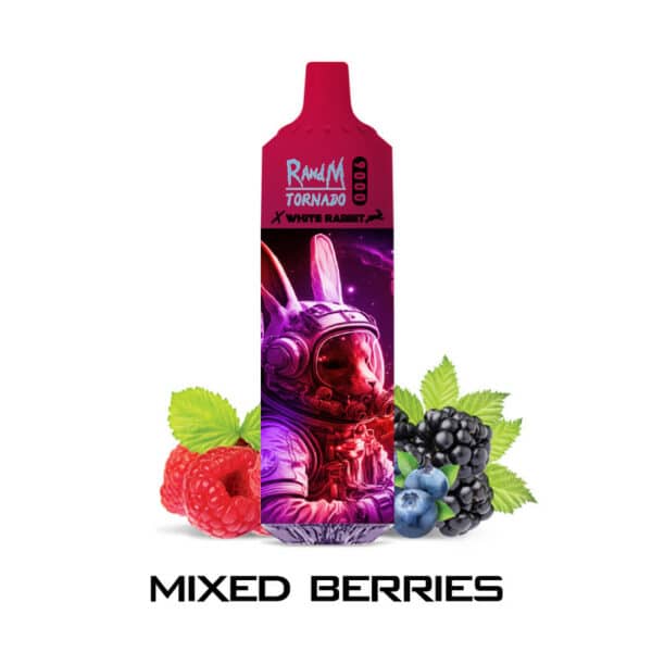 RandM Tornado White Rabbit 9000 puffs mixed berry