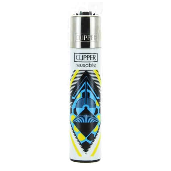 Briquet Clipper Astro Skull Bleu