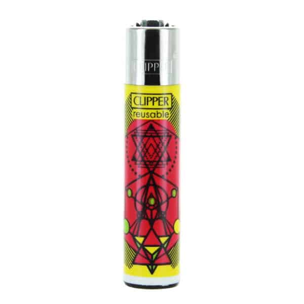 Briquet Clipper Astro Skull Jaune