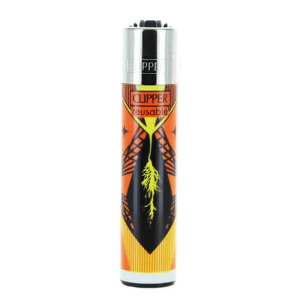 Briquet Clipper Astro Skull Orange