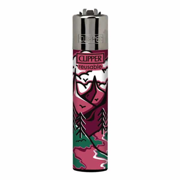 Briquet Clipper Landscapes Rouge