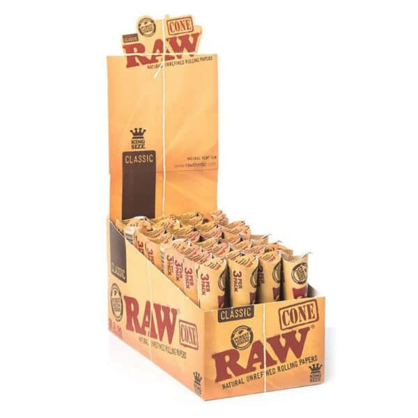 Boite RAW Cônes Kingsize Pré-Roulés x32 Classic