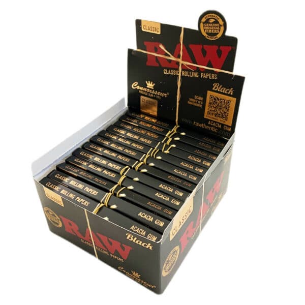 Boite RAW Kingsize avec Cartons Pré-roulés x24 Black