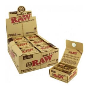 Boîte Rolls Raw Kingsize 3M+Cartons Pré-roulés x12