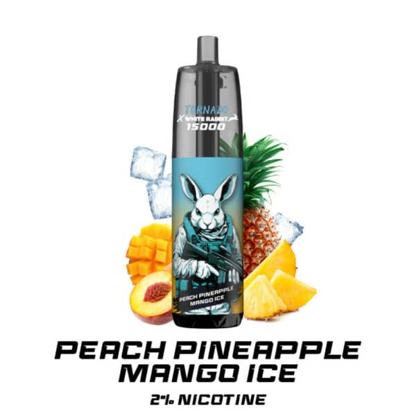 Puff Tornado 15000 2% White Rabbit Peach Pineapple Mango Ice